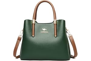 NICOLE & DORIS Sac à Main Femme Tendance Sac à Bandoulière Chic Sac Fourre Tout Moyen Modèle Sac Epaule en PU Cuir Sac D'épaule Simplicité avec Multipoches Vert