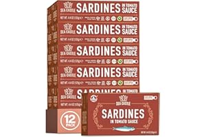 Sea Castle Sardines in Tomato Sauce 125g (Case of 12) | Rich in Omega 3, Easy Open BPA Free Tin, Kosher