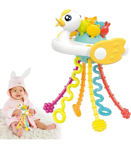 Montessori Sensorik Spielzeug Für Babys Ab 6 Monaten – Zugschnurspiel Mit Silikon-Strings & Flugzeug-Design