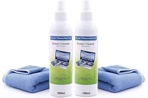 BLUM MANUFAKTUR Blum - 2x 100ml Nettoyeur d'écran + 2x chiffon microfibre 30x30 cm. Nettoyage sans rayures de tous les écrans et displays, absolument sans traces.