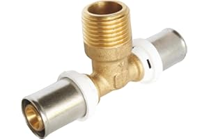 SOMATHERM FOR YOU - / 5721-20-15-20 - Té tubo de sujeción Ø20 Multilayer - Male 15/21 (1/2 ") en el centro Para conectar un Ø20 diámetro del tubo multicapa