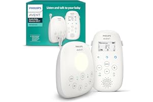 ‎PHILIPS Philips ‎AVENT Audio Babyphone DECT-Technologie, Eco-Mode, Gegensprechfunktion, Schlaf- und Nachtlieder, Temperatursensor, maximale Reichweite, weiß (Modell SCD713/26)