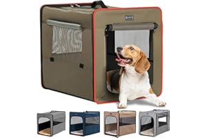 Petsfit pieghevole Trasportino per Cani, portatile Trasportino per Cani trasportino cane kennel cane Auto con cuscino in peluche e borsa di stoccaggio per Cani di taglia Grande media piccola