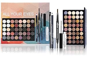 EONFAVE All-in-One Make Up Set, Schminkset für Augen, Augen Makeup Palette Kit für Mädchen, mit 40 Farben Lidschatten Eyeliner-Stift Augenbrauenstift Mascara Make-up Pinsel, für Anfängerinnen