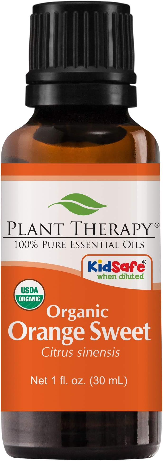 Plant Therapy USDA Certified Organic Sweet Orange Essential Oil. 100% Pure, Undiluted, Therapeutic Grade. 30 ml (1 oz).