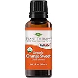 Plant Therapy USDA Certified Organic Sweet Orange Essential Oil. 100% Pure, Undiluted, Therapeutic Grade. 30 ml (1 oz).