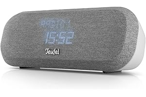 Teufel RADIO ONE Altoparlante Bluetooth Radiosveglia con Radio DAB+ FM, Risveglio delicato Musica preferita dallo smartphone, suono HiFi, USB - grigio