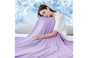 Luxear Manta Refrescante de Verano, ARC-Chill 3,0 Fibra Refrigerante Q-MAX 0,5 Manta Enfriamiento, de Doble Cara Fina Suave Transpirable Sabanas Enfriadoras, Sofa Adultos Bebés, Morado 150 x 200 cm