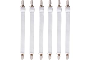 YuanbaoTt Verstellbare Bettlakenspanner, 6 STK Elastische Betttuchspanner mit Clip, Elastische Spanner, Bettlaken Spanngurte für Bettlaken, Weiß Lakenspanner für Bettlaken, Matratze, Bügelbrett, Sofa