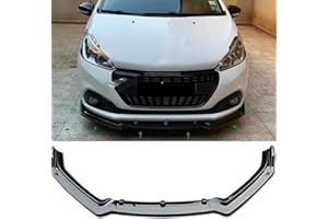 ELIT TUNING STORE Lot de 3 lèvres de pare-chocs avant pour Peugeot 208 2012-2018 - Kit de carrosserie 6 couleurs - Accessoires de voiture - Répartiteur de diffuseur à rabat - Pièces extérieures de
