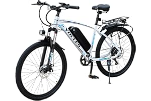 GSOU 26" Electric Bike for Adult. eBike w 250W High-Speed Brushless Motor. Electric Mountain Bike Built-in 36V-8AH / 36V-13AH Removable Li-Ion Battery, Shimano 7 Speed, Smart LCD Display, Dual Disc Brake