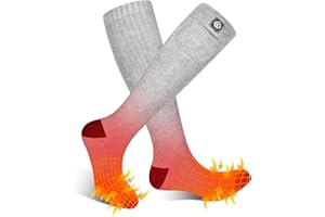Sun Will Chaussettes chauffantes pour Hommes et Femmes électriques à Batterie en Hiver Froid Thermiques la Chasse Camping Ski Randonnée Pêche Équitation Moto, Noir