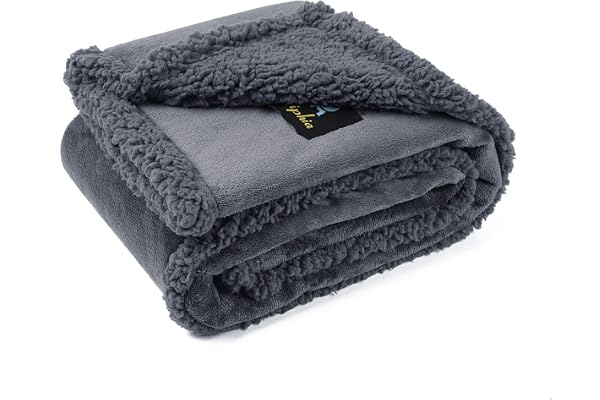 luciphia Couverture Imperméable pour Chat Chien Couche Double Anti-Pipi Anti-Liquide Couvertures de Animaux Gris Foncé S (71 * 100CM)