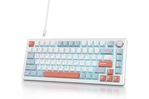 SbocKeeb Tastiera Meccanica 75% TKL, Layout Americano QWERTY,Gasket Tastiera Gaming 75% con Filo, RGB Retroilluminata,Hot-swap,Interruttore Lineare