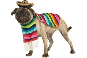 Rubie's Official 887817S Mexikanischer Sarape, Kostüm für Hunde, Haustier Halloween