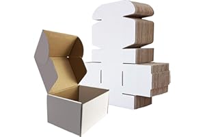 RLAVBL 25 Stück weiße Versandkartons mit den Maßen 15,3 x 10,2 x 7,6 cm für den Versand von kleinen Gegenständen, Spielzeug und kleinen Geschenken