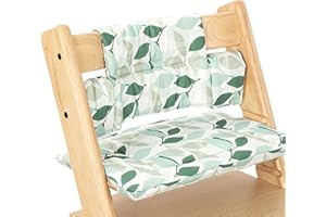 Mhwgo High Chair Cushion for Stokke Tripp Trapp, Non-Slip High Chair Seat Cushion Set, Organic Cotton Baby Seat Cushion, Thickening Soft for Baby & Kids with Fastening, High Chair Accessories (D)