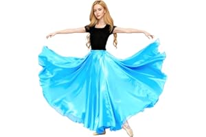 Baisdan Satin Skirt Belly Dance Costume Festival Maxi Full Long Swing Skirt