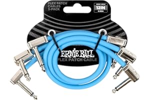 Ernie Ball Cavo patch Flex da 30 cm - Blu - Confezione da 3