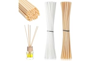 TIESOME 100 sztuk 2 kolorowych pałeczek zapachowych, opakowanie uzupełniające, 20 cm x 2 mm, pałeczki do dyfuzora, rattanowe, naturalne pałeczki do dyfuzora, do domu, hotelu