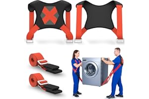 NOCOEX Sangles de Déménagement et de Levage pour 2-Personnes - Sangles d’Épaule avec Soutien Dorsal pour 2 déménageurs - Système de Levage Haute Résistance pour Déplacer Appareils Meubles et Matelas