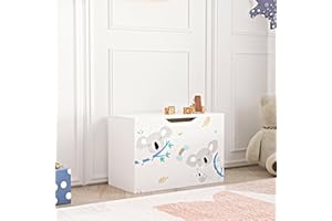 [en.casa] Baule per Giocattoli (AxLxP) 40 x 60 x 30 cm Cassapanca per Cameretta Contenitore Porta Giochi - Mobile a Misura di Bimbi - Decorazione Koala - Blu/Bianco