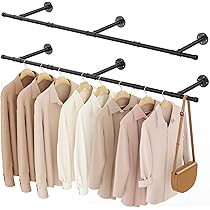 Porte-Manteau Mural Type L 60cm Beige - Penderie Murale Industrielle Robuste Gain De Place