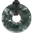 Mookait Edelstein Donut 40 Mm Mit Baumwollband – Echter Heilstein Anhänger Inkl. Edelsteinkarte