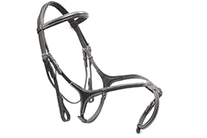Astile Equestrian Leather Grackle Bridle Padded With Free Reins Hand Stitched Design Black Brown (COB, BROWN)