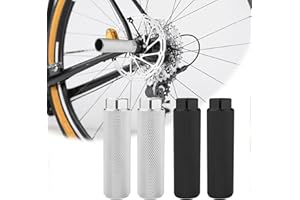 CMANLNYK 4 Pcs Bike Stunt Pegs - Aluminum Alloy Anti Slip Bike Pegs for 3/8" Axle, Suitable for BMX Stunt Pegs, Mountain Bikes Cycle Bicycle Accessories (2 Black & 2 Sliver)