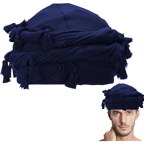 Yililay Herren-Turban Schwarz, Satinfutter, Randlos, Lässig, Für Kopfumfang 58–60 Cm, Waschbar