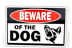 1 x Beware of Dog Signs Dog Warning Sign 3 mm PVC-plast stor 300 mm x 200 mm rostfri vattentät