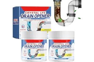 CLISOLE Crystal Lye Drain Opener, Glug Drain Opener, Powerful Pipe Dredging Agent, Sink & Drain Cleaner Powder, All-Purpose Drain Cleaner for Kitchen Toilet (2 Pieces)