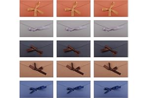 ZoZoMaiy 15 sztuk kolorowych kopert z papieru typu kraft, kolorowe koperty z tasiemkami, 22 x 11 cm, koperta idealna na karty podarunkowe, bony świąteczne, kartki świąteczne, kartki koncertowe