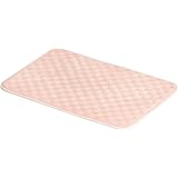 AmazonBasics Polyester Rippled Memory Foam Bath Mat - Pink, Small