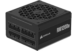 CORSAIR RM1200e (2023) W Pełni Modułowy Cichy Zasilacz ATX Zgodny Z kablem 12V-2x6 – Zgodna z ATX 3.1 i PCIe 5.1, Wydajność Klasy Cybenetics Gold, Kondensatory Działające w Temperaturze 105°C – Czarny