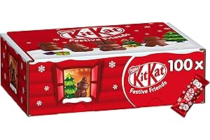 ‎KITKAT KITKAT Nestlé KITKAT Festive Friends Christmas Variety Pack, Mini-Weihnachtsfiguren aus Milchschokolade, 100 einzeln verpackte Figuren, 1er Pack ( 1x 820g)