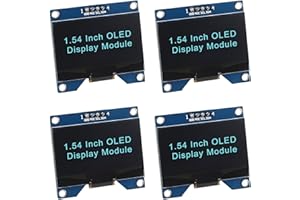 Dealikee 4 Stück 1,54 Zoll OLED I2C IIC Display-Modul, 128x64 Pixel SSD1309 Treiber Selbstleuchtende OLED-Bildschirmplatine Kompatibel mit Arduino Raspberry Pi, kommen mit Aufbewahrungsbox