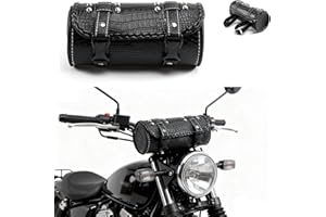 APEBAZY Borsa universale per manubrio da moto con chiusura rapida in pelle sintetica coccodrillo, borsa per attrezzi impermeabile con 2 cinghie di fissaggio