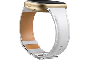 ‎DIRRELO Dirrelo Echtes Leder Armband Kompatibel mit Fitbit Versa 3 Armband/Versa 4 Armband/Sense Armband/Sense 2 Armband für Damen Herren, Lederband Ersatzband für Fitbit Versa 3 Armband/Fitbit Sense Armband