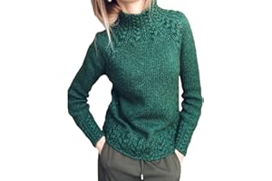 KEYILOWYS Nuovo Prodotto Maglione da Donna in Puro Colore con Motivo in Lino Maglione Lavorato A Maglia da Donna