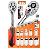 8 mm - 24 mm 12 Par&ccedil;a Cırcırlı Lokma Takımı Seti Standlı Cr-V &Ccedil;elik Lokma Anahtarı Seti 1/2"