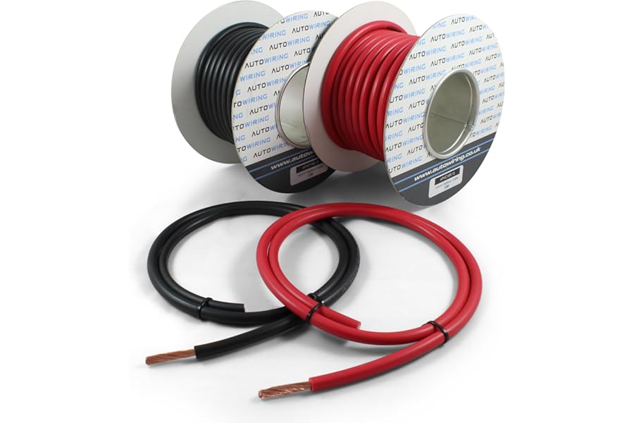 AUTOWIRING Automotive Hi-Flex 110 Amp 16mm² Battery/Starter/Inverter/Welding PVC Cable Wire (Black, 2 Metre)