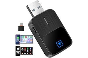 Mineup Adapter bezprzewodowy CarPlay, bezprzewodowy adapter Android Auto & Carplay, adapter bezprzewodowy 2 w 1, Plug and Play, kompatybilny z iOS 10+ i Android 11+, stabilne połączenie