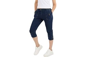 Schuerzenfabrik Jeans Cargo - Pantaloncini estivi da donna, a 3/4