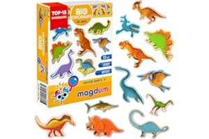 Magdum Dinosaurios Imanes Niños 15 Piezas - Animales Imanes Nevera Niños - Juego Imanes - Juegos Magneticos para Niños - Imanes para Niños - Imanes Infantiles - Dinosaurios Juguetes Educativos 3 Años