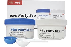 EXECELLENT & ECONOMICAL E&E Dental Putty Fast Set - 40 Seconds : Working Time, 2:00 Minutes : Setting Time(Intra Oral Setting time), 250ml Base (1LB) + 250ml Catalyst (1LB)