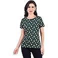 Stories.Label Women 100% Cotton Printed Tshirt in Ribbed Neck Includes Plus Sizes, Regular Fit and Half Sleeves (Sizes Small -5XL)