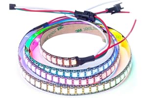 ‎BTF-LIGHTING BTF-LIGHTING WS2812 ECO 1M 144LEDs RGB Individuell adressierbar WS2812 Legierungsdraht 144Pixels/m 5050 SMD Flexibler Streifen Schwarz PCB DC5V für Heimdekoration IP30 Nicht-Wasserdicht(Nur Streifen)