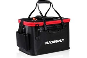 ‎BLACKPEANUT Eimer für Angelköder, Verschiedene Größen und Farben, Robustes Angelzubehör, Halten Sie Ihre Köder länger am Leben, Anglereimer für Fischer (23L, Schwarz)